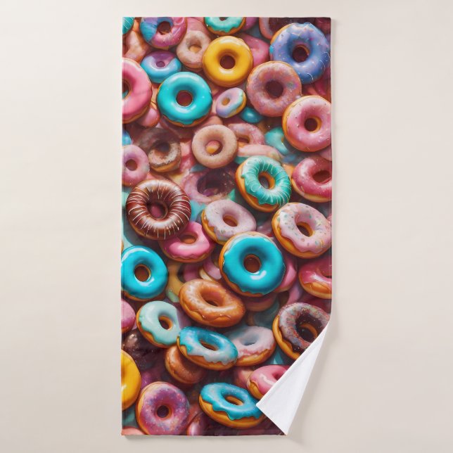 Delicious doughnut pattern bath towel (Bath Towel)