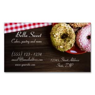Delicious Doughnuts Magnetic Business Card