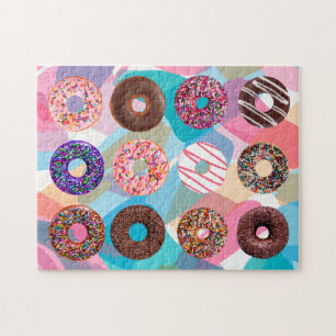 Delicious Doughnuts Pattern Jigsaw Puzzle