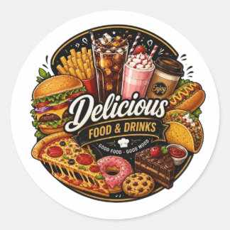 Delicious Food & Drinks Sticker for Food Lovers