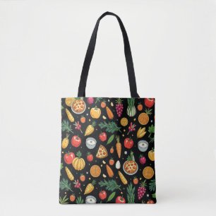 Delicious Food Fiesta   Vibrant Culinary Tote Bag