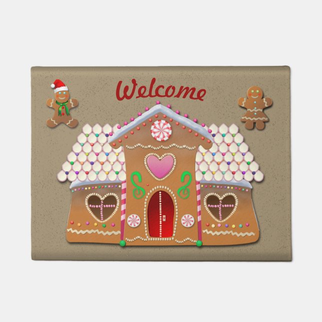 Delicious Gingerbread House Doormat (Front)