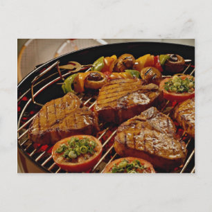 Delicious Grilled T-bone steaks Postcard
