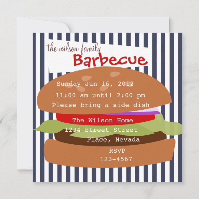 Delicious Hamburger Invitation (Front)