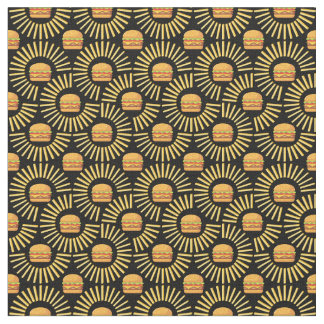 Delicious hamburger with fries fabric