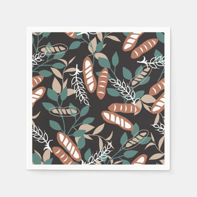  Delicious Homemade Baguette Bread Pattern Napkin (Front)