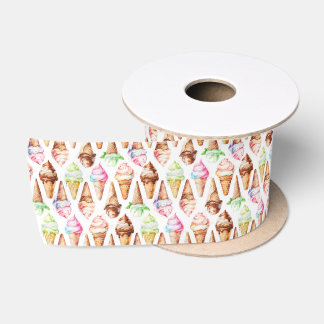 Delicious Ice Cream Cones Satin Ribbon