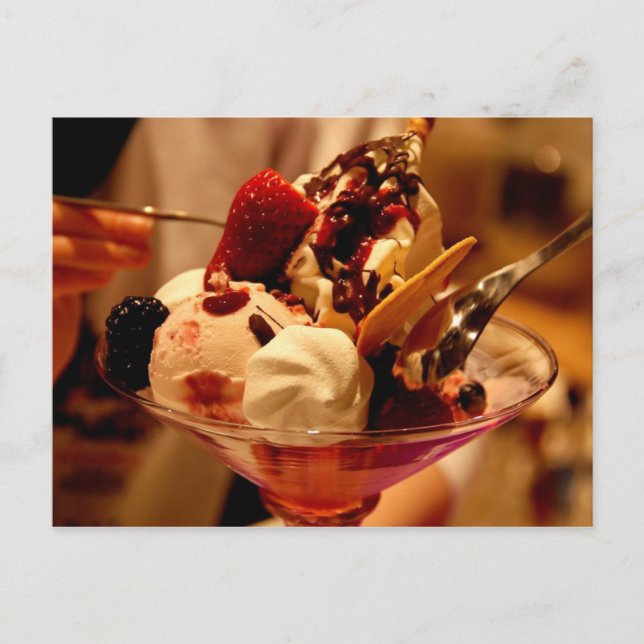 "Delicious Ice Cream Sundae" Postcard (Front)