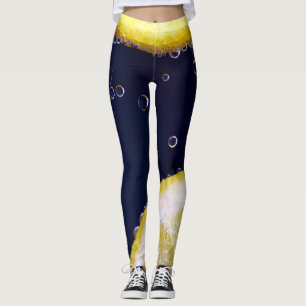 Delicious Lemon Slices in Water Leggings