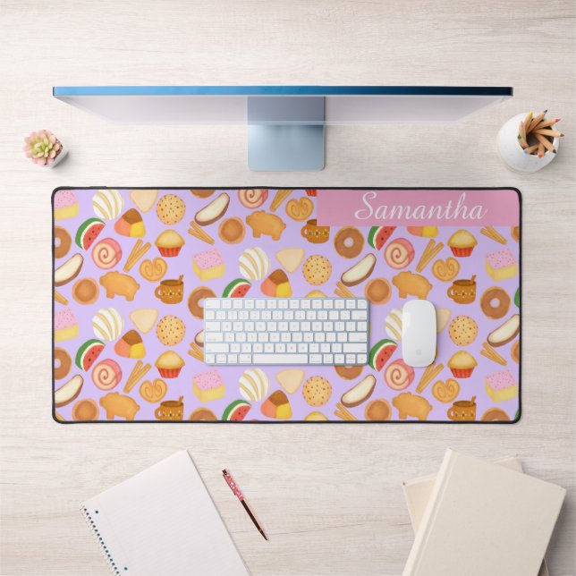 Delicious Mexican Pan Dulce Sweet Bread Desk Mat (Office 1)