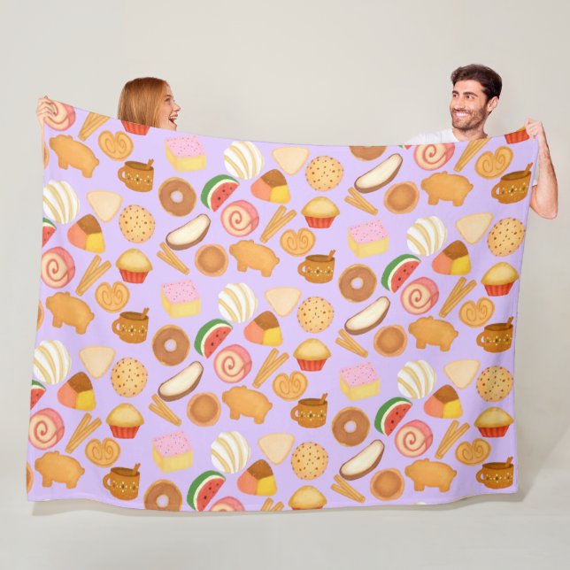 Delicious Mexican Pan Dulce Sweet Bread Fleece Blanket (In Situ)