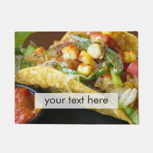 delicious Mexican Tacos photograph Doormat