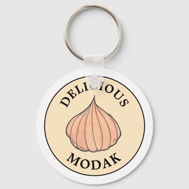 Delicious Modak Coconut Mithai Indian Sweet Keychain (Front)