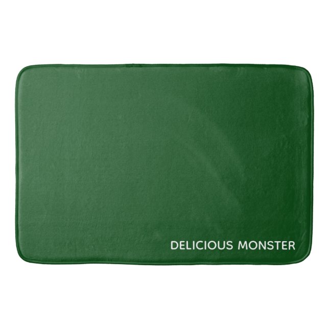 Delicious Monster green colour name Bath Mat (Front)