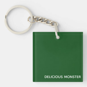 Delicious Monster green colour name Keychain
