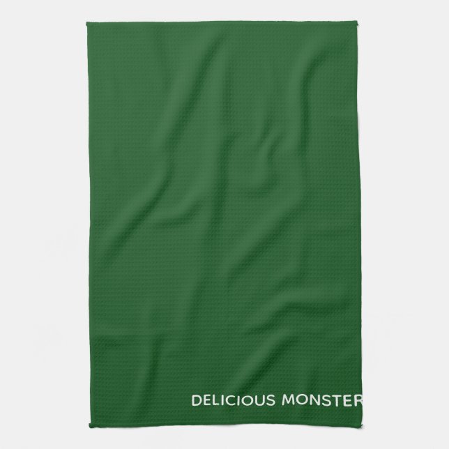Delicious Monster green colour name Kitchen Towel (Vertical)