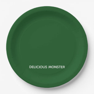 Delicious Monster green colour name Paper Plate
