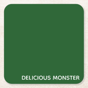 Delicious Monster green colour name Square Paper Coaster