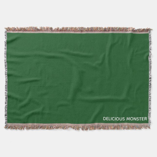 Delicious Monster green colour name Throw Blanket (Front)