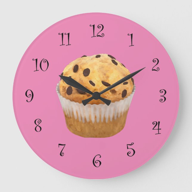 Delicious Muffin Pink Kitchen Wall Clocks (Front)
