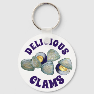 Delicious New England RI Steamed Clams Clambake Keychain