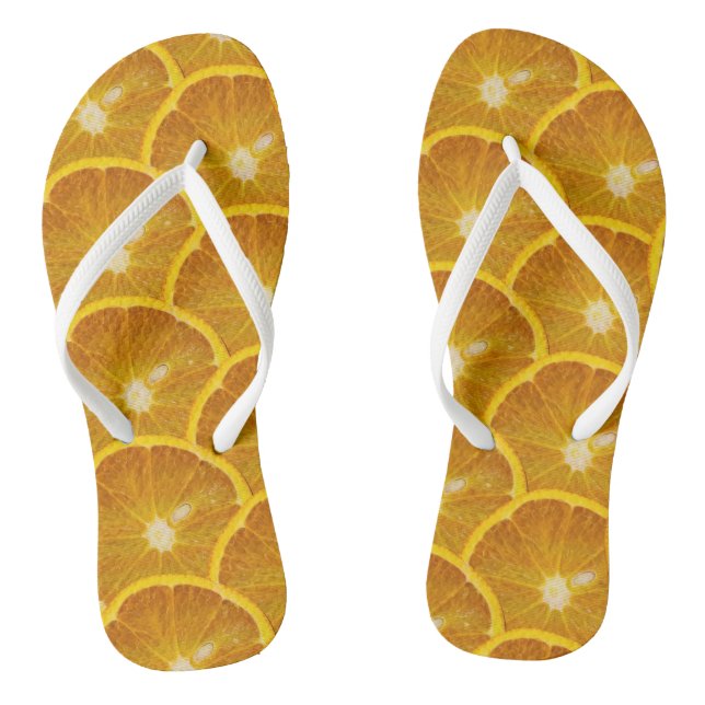 DELICIOUS ORANGE SLICE FLIP FLOPS (Footbed)