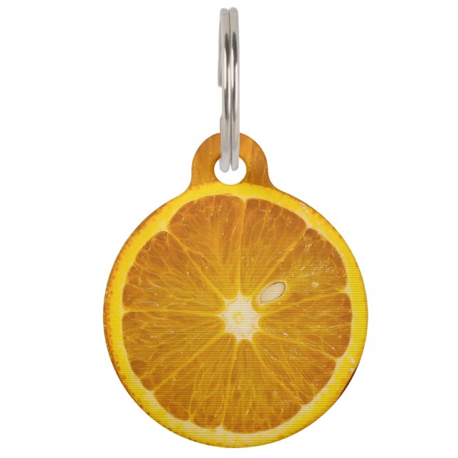 DELICIOUS ORANGE SLICE PET TAG (Front)