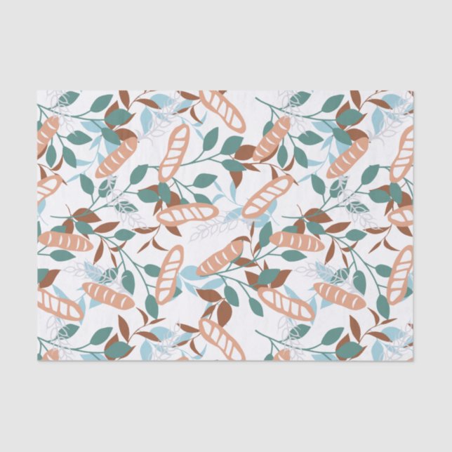  Delicious Organic Wheat Baguette Pattern Tissue Paper (Front)