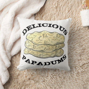 Delicious Papadums Indian Takeaway Food Flatbreads Throw Pillow