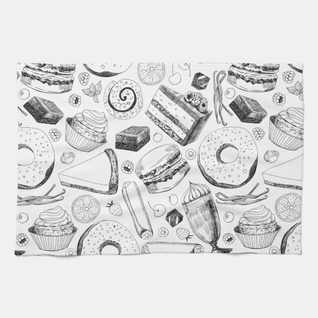 Delicious pattern kitchen towel (Horizontal)