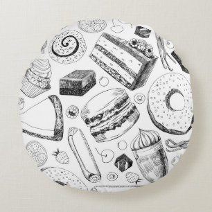 Delicious pattern round pillow