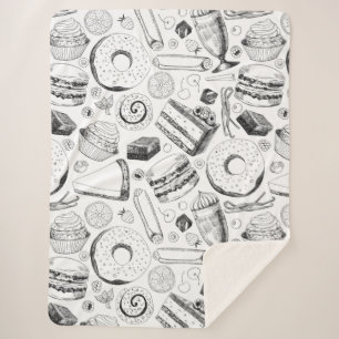 Delicious pattern sherpa blanket