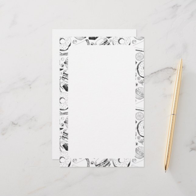 Delicious pattern stationery (Front/Back In Situ)