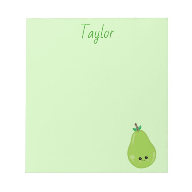 Delicious Pear Green Notepad (Front)