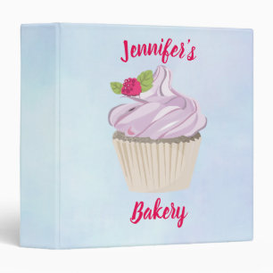 Delicious Pink Cupcake Berry on Top Custom Binder