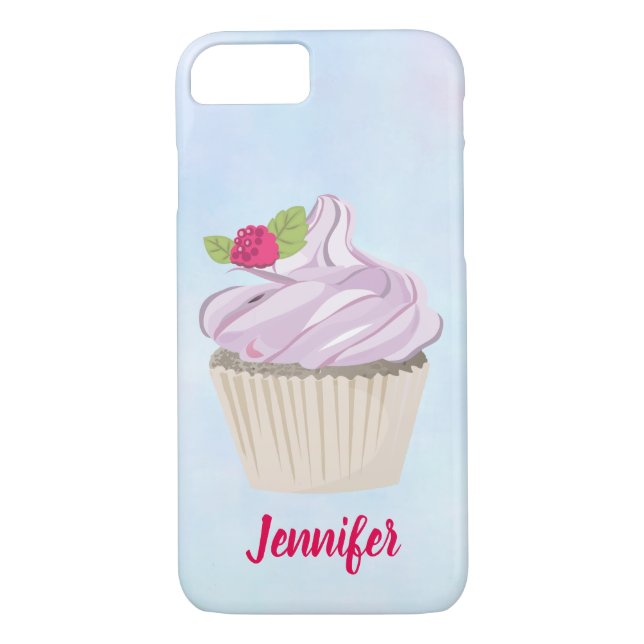 Delicious Pink Cupcake Berry on Top Custom Case-Mate iPhone Case (Back)