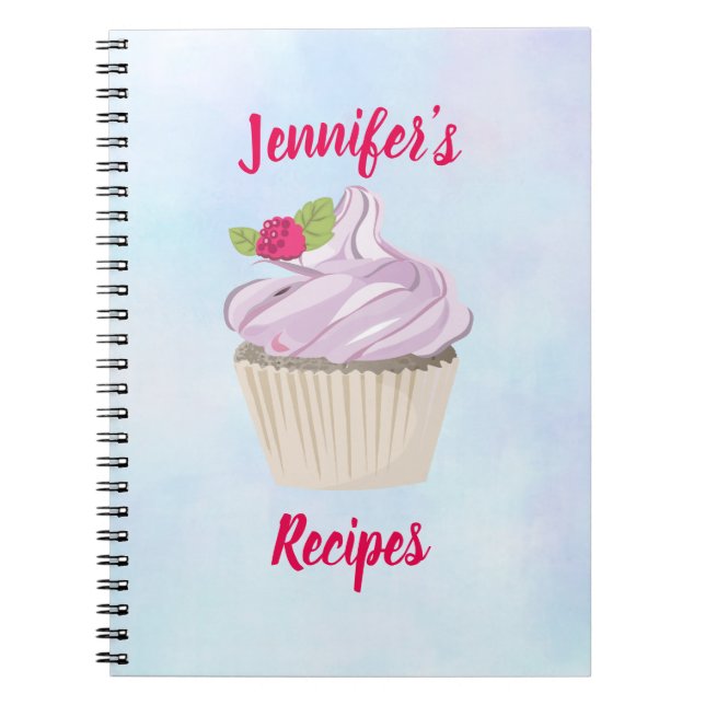 Delicious Pink Cupcake Berry on Top Notebook (Front)