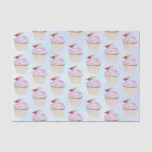 Delicious Pink Cupcake Berry on Top Tissue Paper