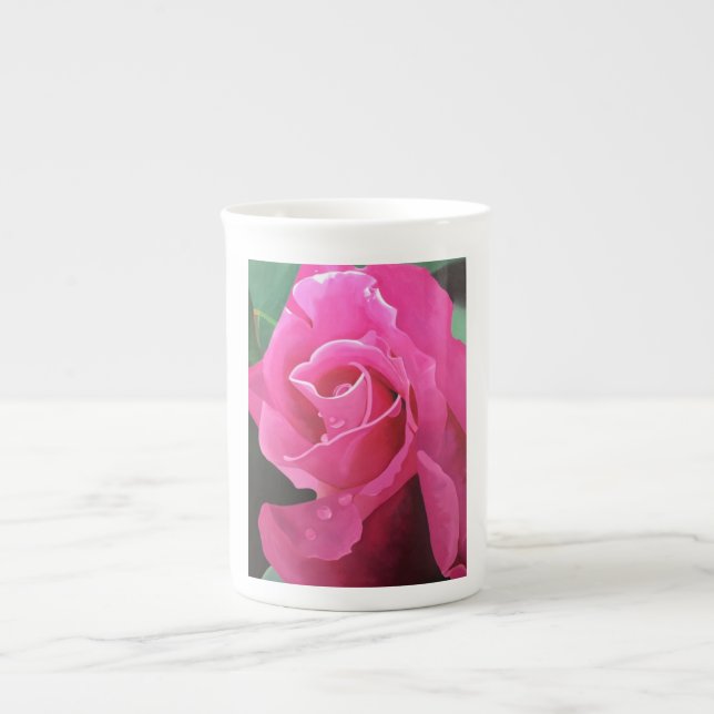 Delicious Pink Rose Bone China Mug (Front)