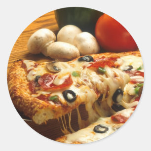 Delicious Pizza Classic Round Sticker