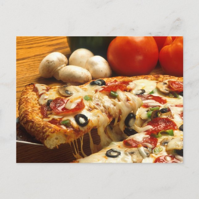 Delicious Pizza Postcard (Front)