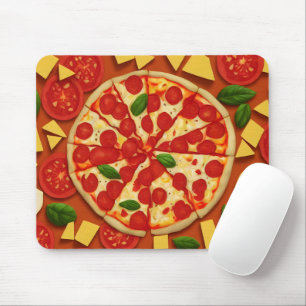 Delicious pizza vegan tomato cheese bright mouse pad