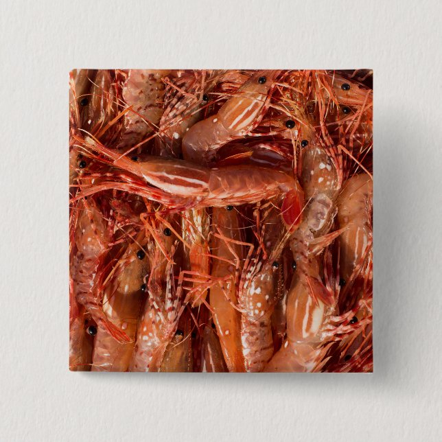 Delicious Prawns 2 Inch Square Button (Front)