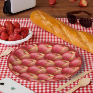 DELICIOUS RED APPLE PAPER PLATE