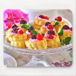 Delicious Red Berries Cake Puff Pastry Dessert Mouse Pad