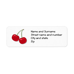 Delicious red cherries address labels