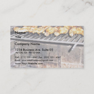 Delicious Roasted Chicken Above The Fire Business Card