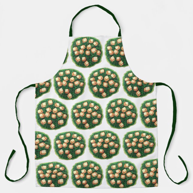 Delicious Saag Paneer Vegetarian Indian Cuisine Apron (Front)