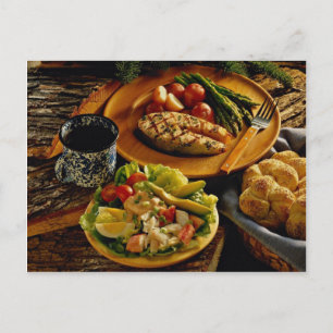 Delicious Salmon dinner Postcard