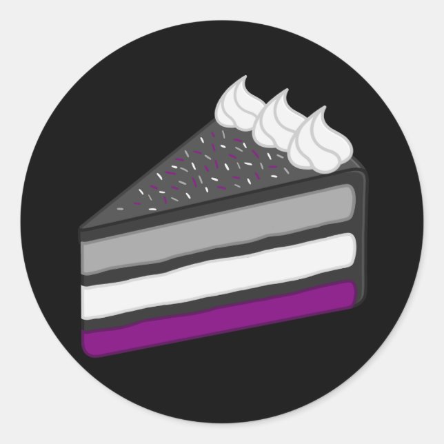 Delicious Slice of Asexual Cake Classic Round Sticker (Front)